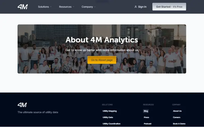 SEO Intense case study image of the 4m analytics website after redesign and seo services